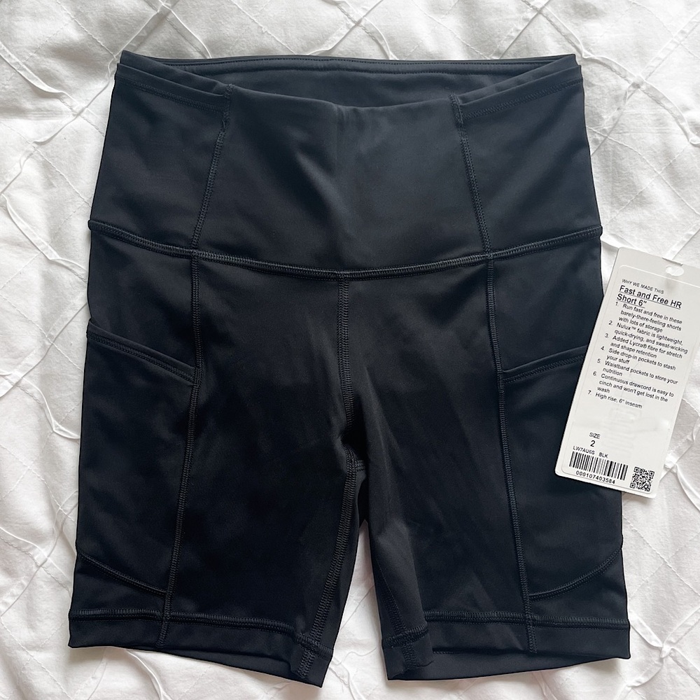NWT Lululemon Fast and Free High Rise Shorts 6”